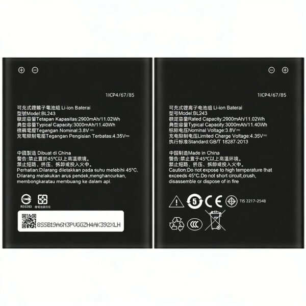 3.8V 2900Mah Lithium Phone Battery Bl243 For Lenovo Lemon K3 Note K50-T5 A7000 A5500 A5600 A7600