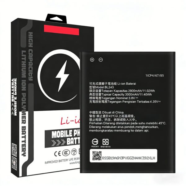 3.8V 2900Mah Lithium Phone Battery Bl243 For Lenovo Lemon K3 Note K50-T5 A7000 A5500 A5600 A7600
