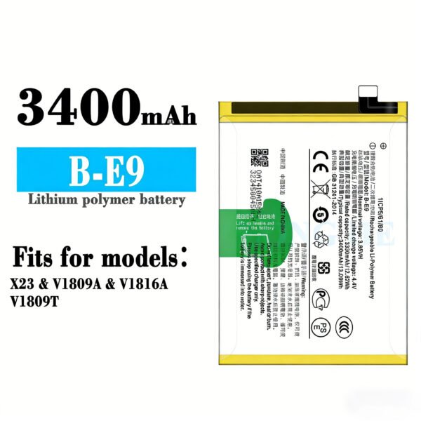 3.85V 3400mAh B-E9 original Mobile Phone Battery For VIVO X23