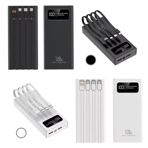 High Capacity 20000mAh Digital Display Portable Power Bank Station Four USB Type C Output 22.5W Output Power