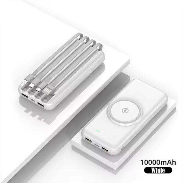Portable 10000mAh Power Bank Half Screen LED Display Fast Charging Li-Polymer Battery Output Power for Charging Devices