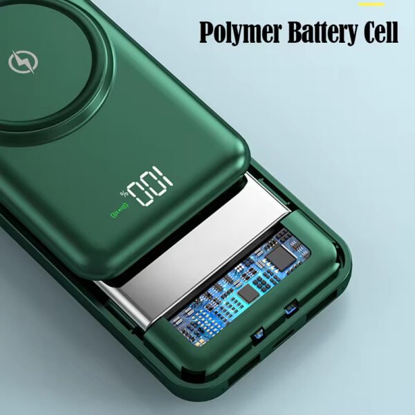 Portable 10000mAh Power Bank Half Screen LED Display Fast Charging Li-Polymer Battery Output Power for Charging Devices