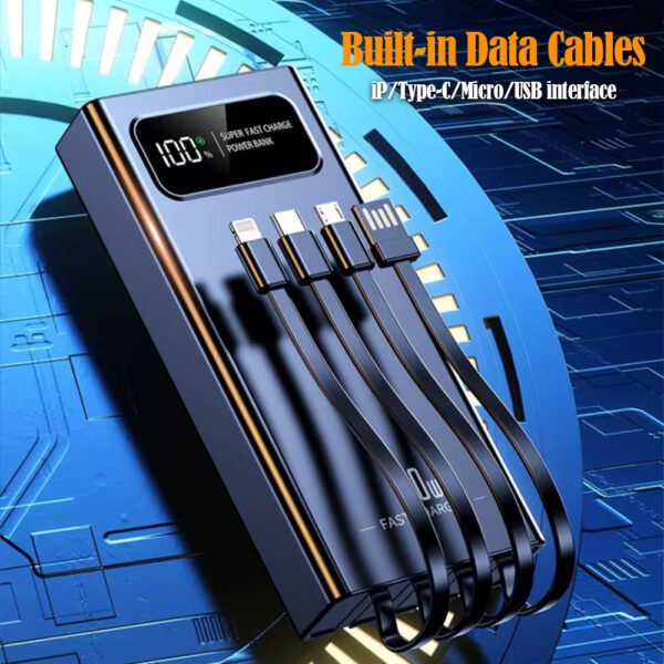 High Capacity 20000mAh Digital Display Portable Power Bank Station Four USB Type C Output 22.5W Output Power