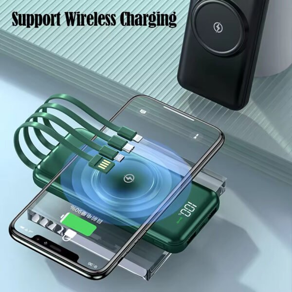 Portable 10000mAh Power Bank Half Screen LED Display Fast Charging Li-Polymer Battery Output Power for Charging Devices