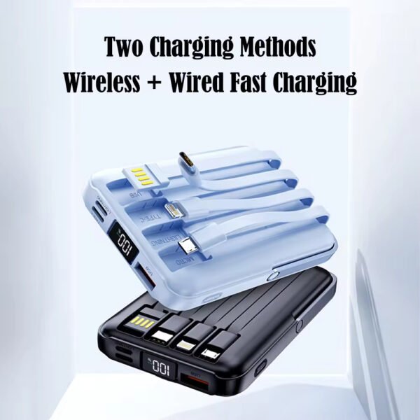 10000mAh Wireless Mini Power Bank High Capacity Type-C Input Fast Charging Portable Magnetic Charger for Phone