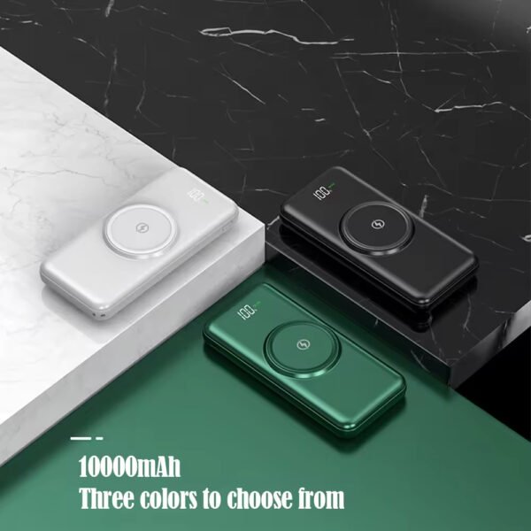 Portable 10000mAh Power Bank Half Screen LED Display Fast Charging Li-Polymer Battery Output Power for Charging Devices